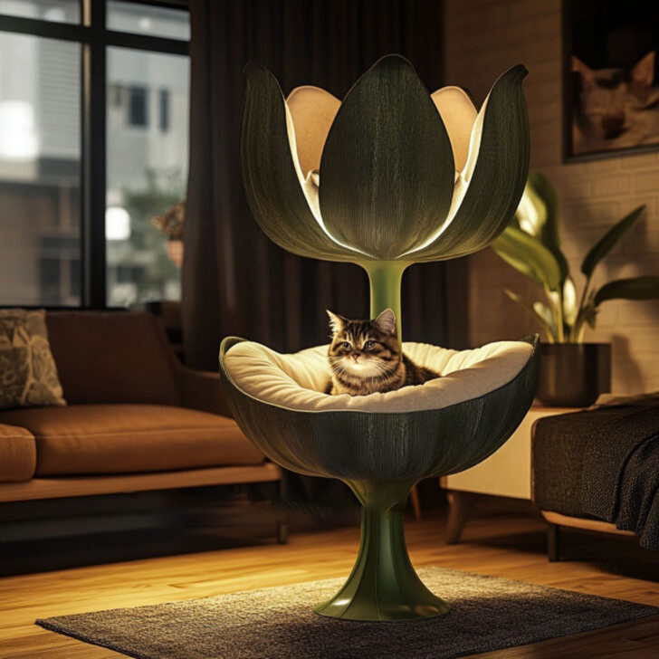 These Flower Shaped Cat Trees Will Make Your Home Bloom with Feline Fun