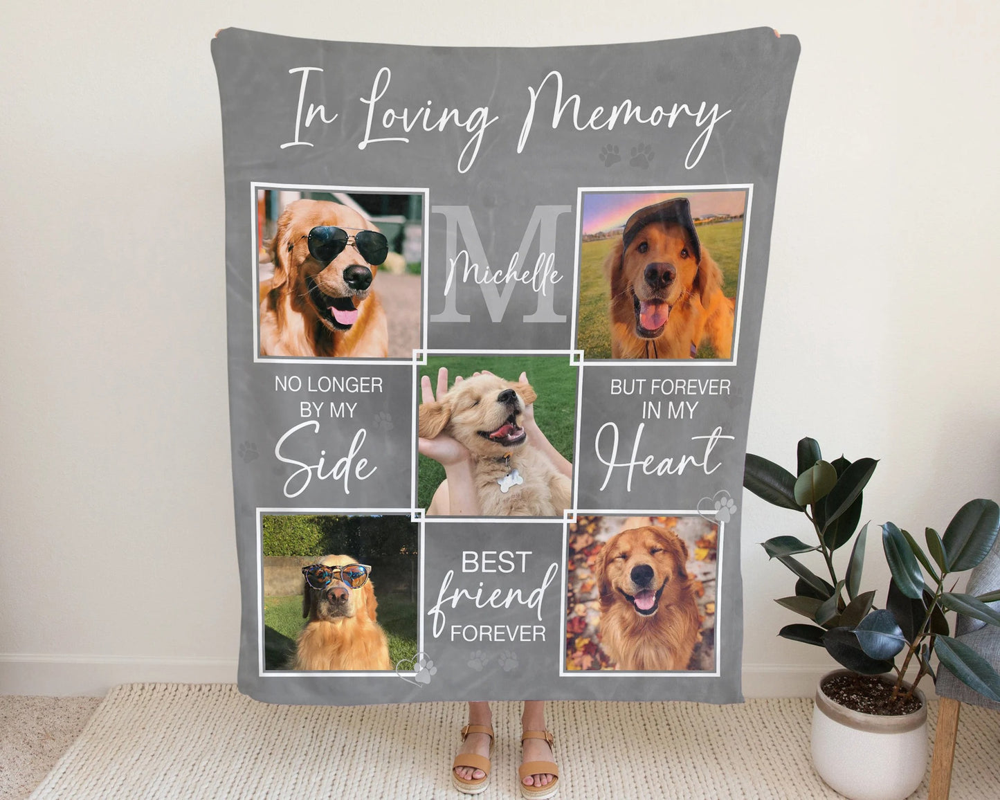 Custom Pet Photo Blanket: Personalized Memorial Gift