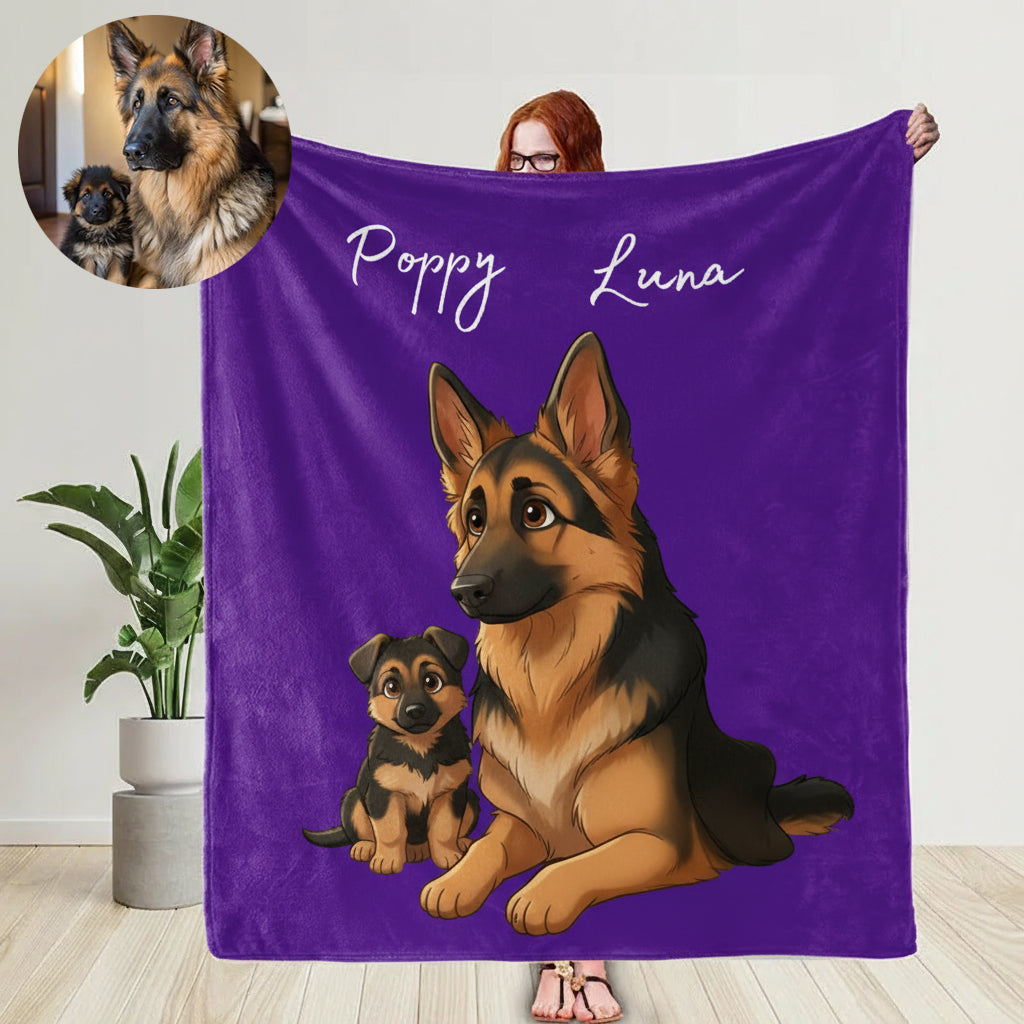 Custom Christmas Fairy Tale Pet Portrait Blanket: Warm and Cozy Moments Together