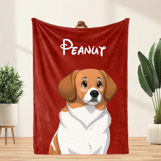 Custom Christmas Fairy Tale Pet Portrait Blanket: Warm and Cozy Moments Together