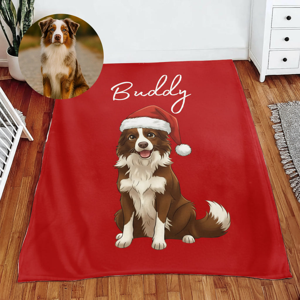 Custom Christmas Fairy Tale Pet Portrait Blanket: Warm and Cozy Moments Together