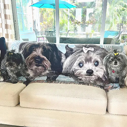 Personalized Pet Portrait Blanket