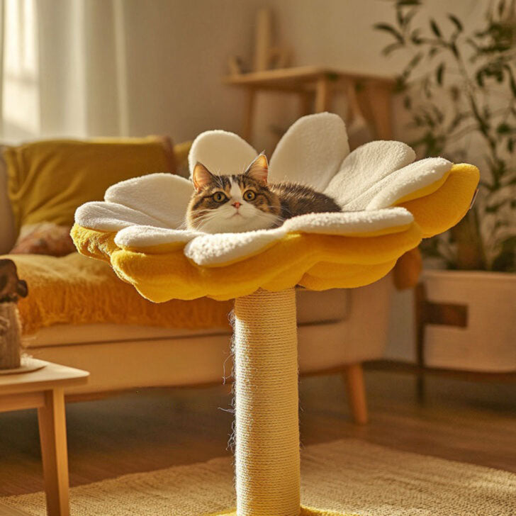 These Flower Shaped Cat Trees Will Make Your Home Bloom with Feline Fun