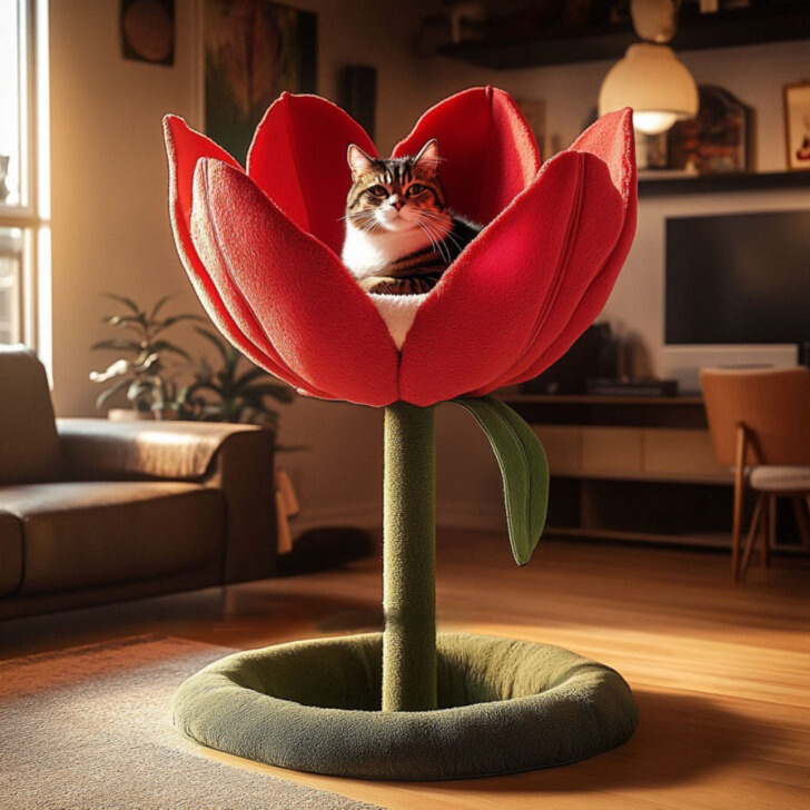 These Flower Shaped Cat Trees Will Make Your Home Bloom with Feline Fun