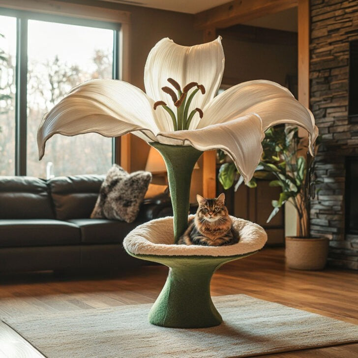 These Flower Shaped Cat Trees Will Make Your Home Bloom with Feline Fun