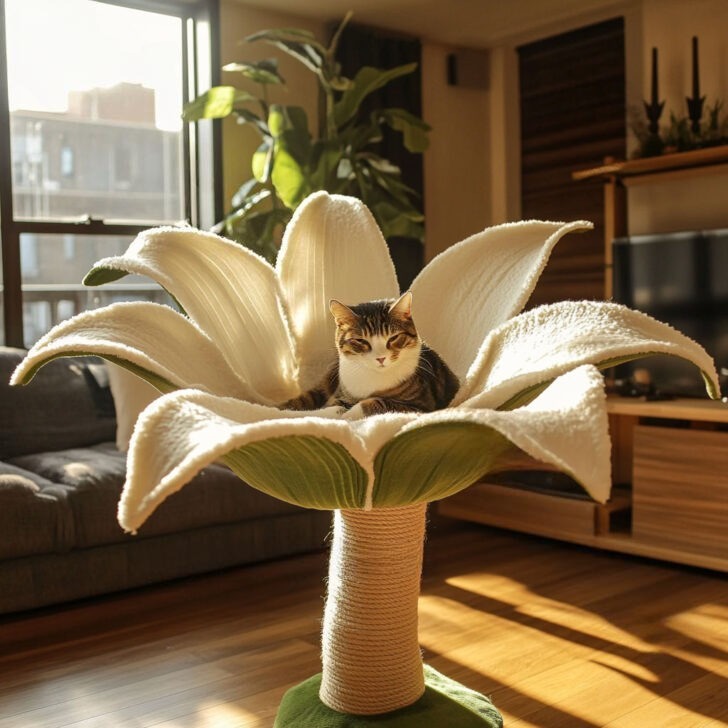 These Flower Shaped Cat Trees Will Make Your Home Bloom with Feline Fun