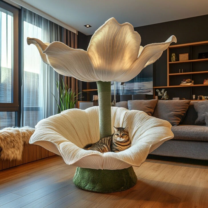 These Flower Shaped Cat Trees Will Make Your Home Bloom with Feline Fun
