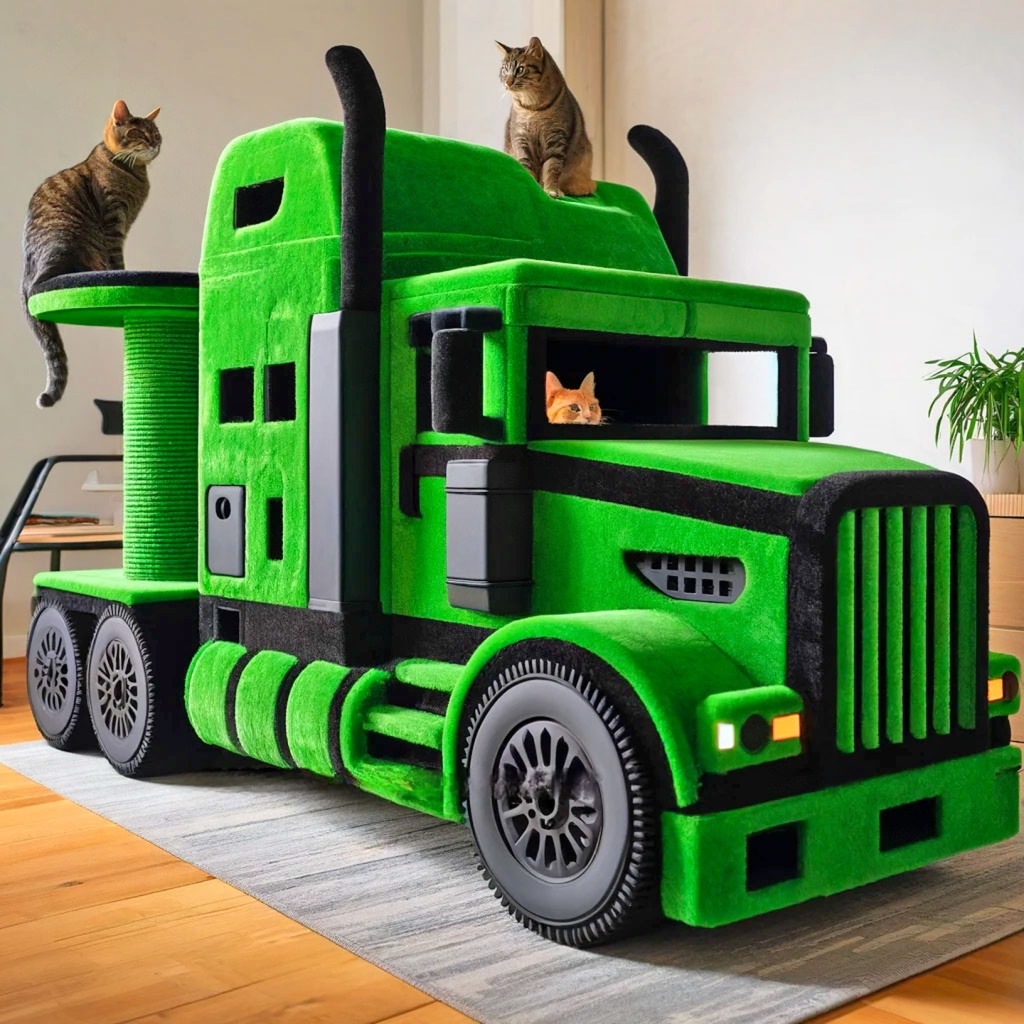 These Semi-Truck Cat Trees Are a Must For Cat Loving Truckers!