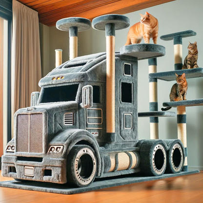 These Semi-Truck Cat Trees Are a Must For Cat Loving Truckers!