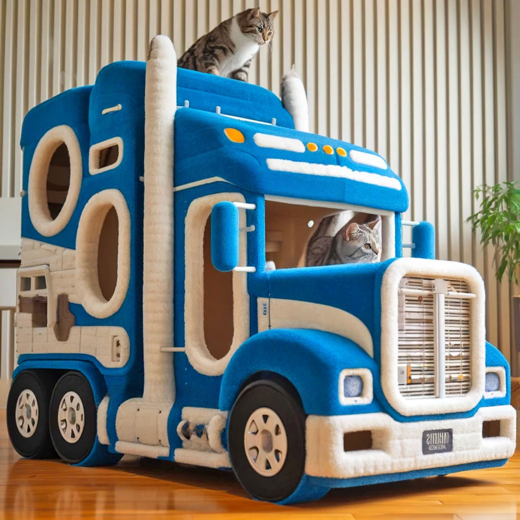 These Semi-Truck Cat Trees Are a Must For Cat Loving Truckers!