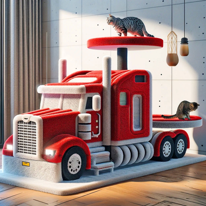 These Semi-Truck Cat Trees Are a Must For Cat Loving Truckers!