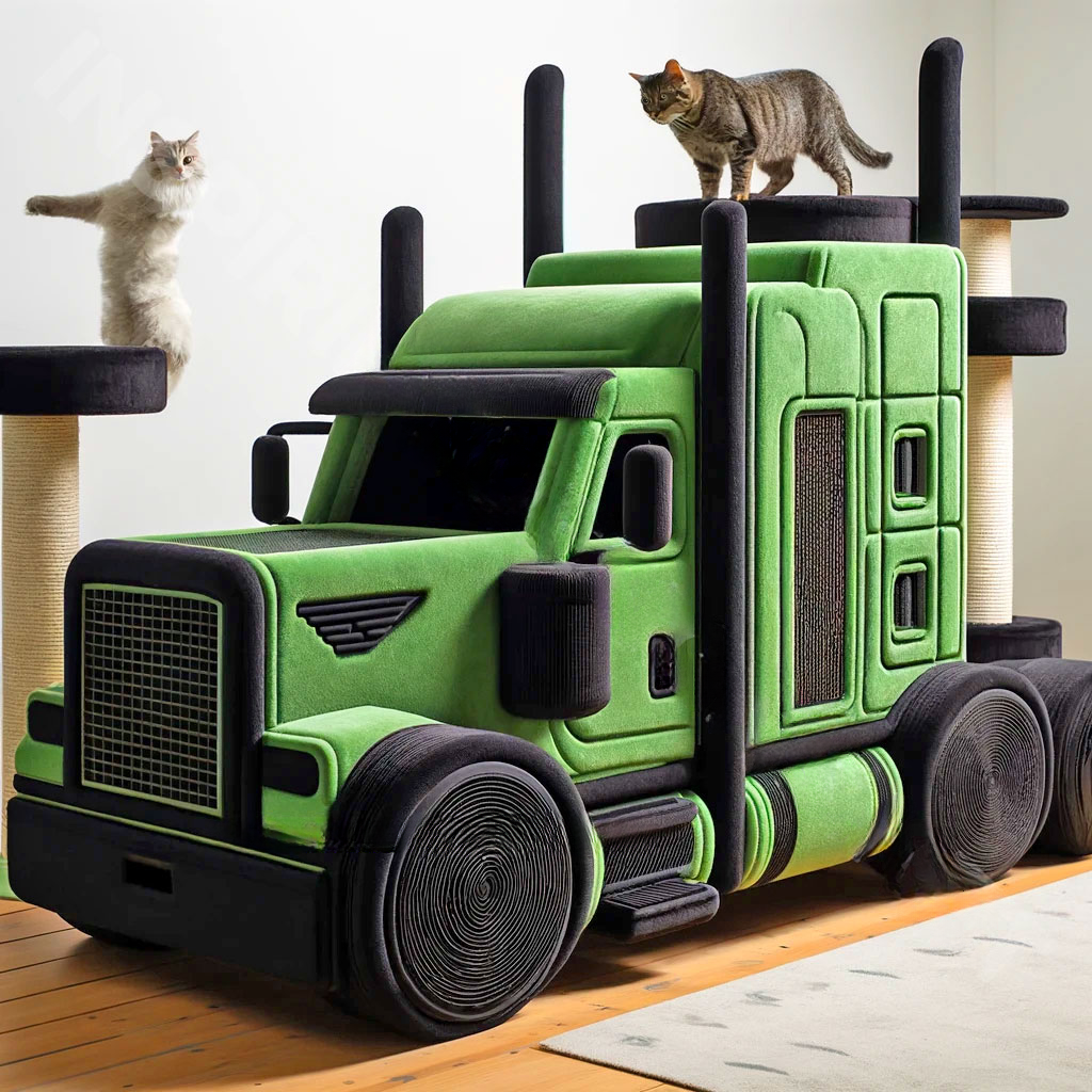 These Semi-Truck Cat Trees Are a Must For Cat Loving Truckers!