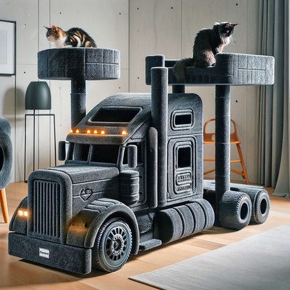 These Semi-Truck Cat Trees Are a Must For Cat Loving Truckers!