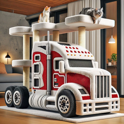 These Semi-Truck Cat Trees Are a Must For Cat Loving Truckers!