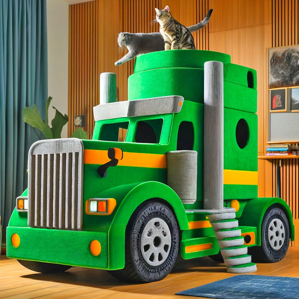 These Semi-Truck Cat Trees Are a Must For Cat Loving Truckers!