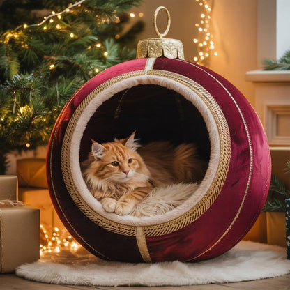 Christmas Bauble Pet Beds: Embracing Festive Comfort for Your Furry Friends