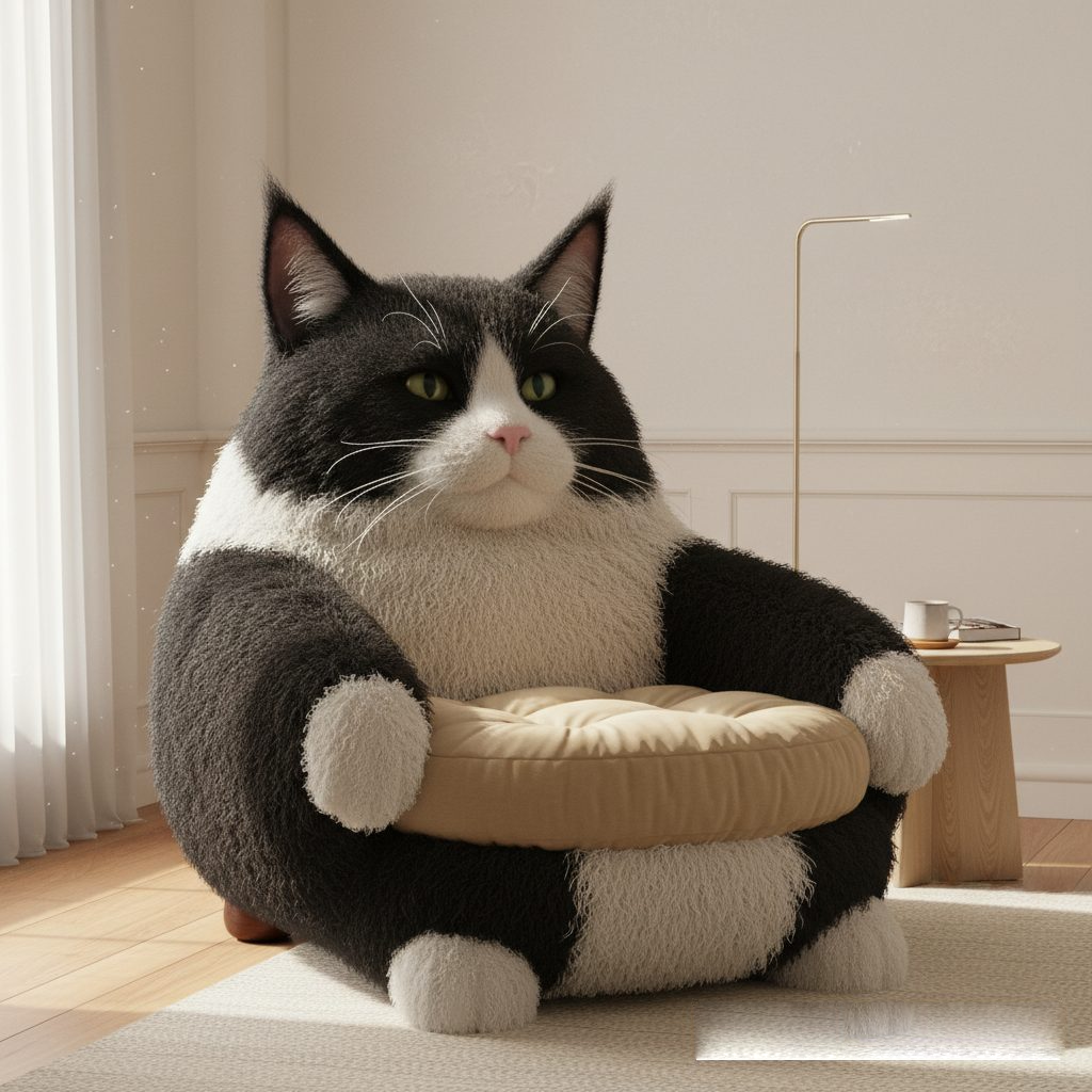 Cat-Shaped Armchair for a Purr-fectly themed living space