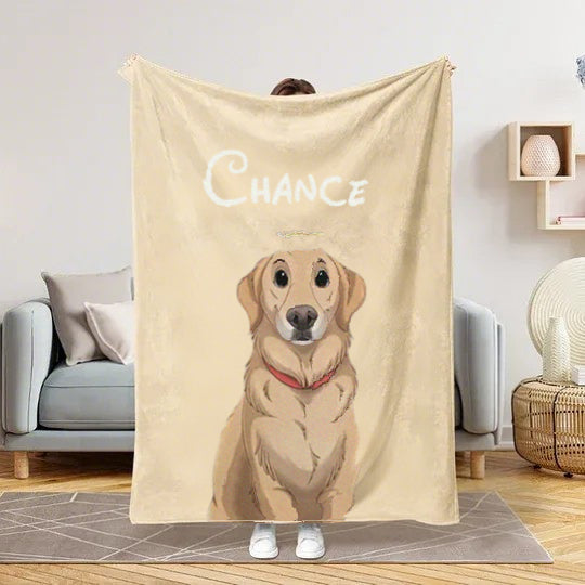 Custom Christmas Fairy Tale Pet Portrait Blanket: Warm and Cozy Moments Together
