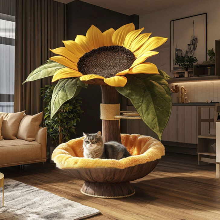 These Flower Shaped Cat Trees Will Make Your Home Bloom with Feline Fun
