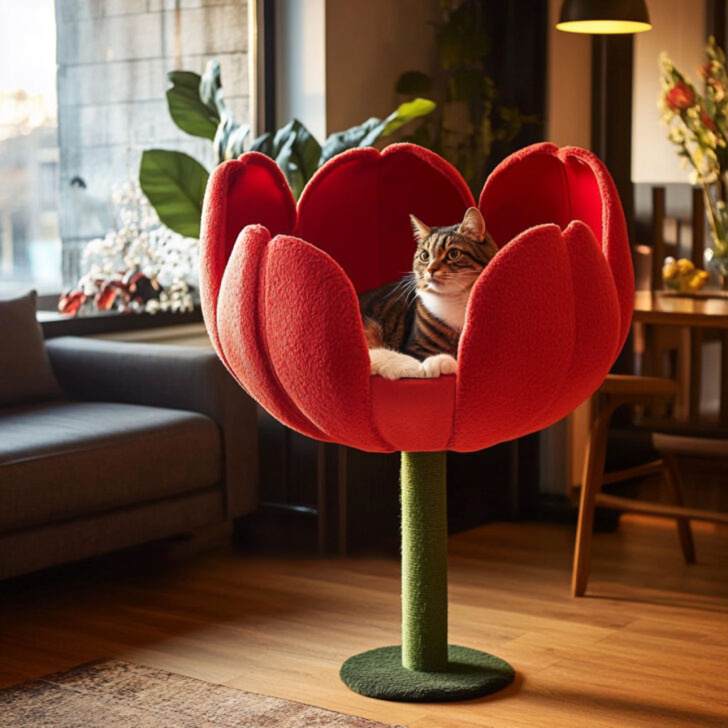 These Flower Shaped Cat Trees Will Make Your Home Bloom with Feline Fun